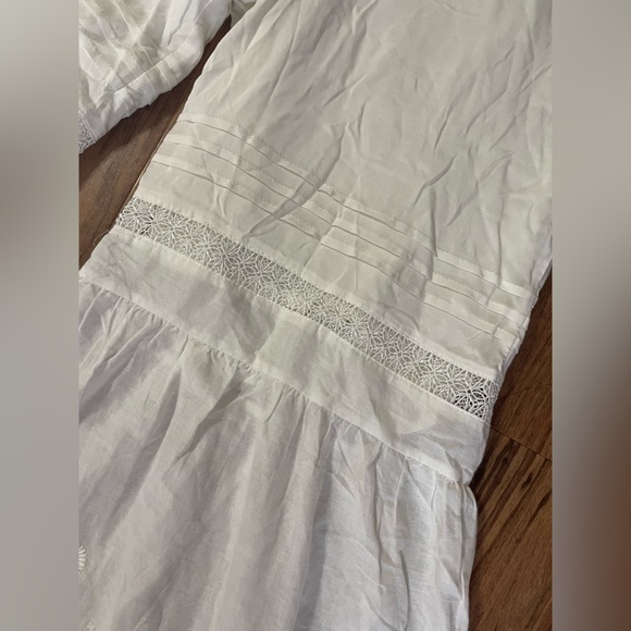 NWT Fashion Nova Eyelet Bell Bottom Festival Babe Halter Jumpsuit White Boho - Picture 5 of 11